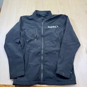 Prezenza Mens Black Grupo KUAL? Banda‎  Graphic Softshell Full Zip Jacket Coat
